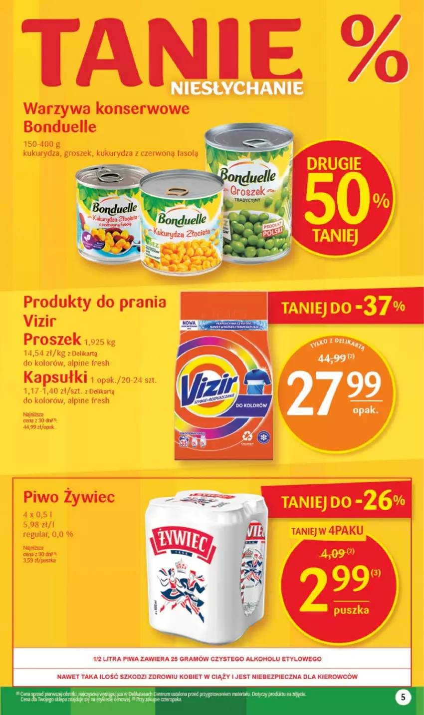 Gazetka promocyjna Delikatesy Centrum - Gazetka DC13 - ważna 30.03 do 08.04.2023 - strona 5 - produkty: Bonduelle, Fa, Groszek, Kukurydza, Piwo, Ser, Vizir, Warzywa, Warzywa konserwowe