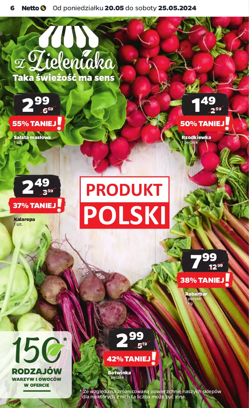 Gazetka promocyjna Netto - Artykuły spożywcze - ważna 20.05 do 25.05.2024 - strona 6 - produkty: Inka, Masło, Rzodkiewka, Sałat, Sałata masłowa