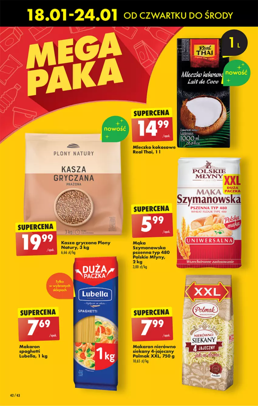 Gazetka promocyjna Biedronka - Od czwartku - ważna 18.01 do 24.01.2024 - strona 46 - produkty: Bell, Bella, Fa, Gry, Kokos, Lubella, Mąka, Makaron, Mleczko, Olma, Spaghetti