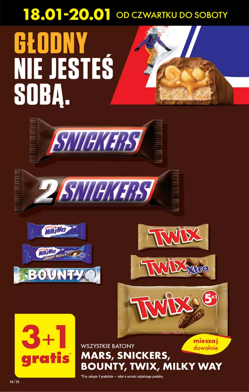 Gazetka promocyjna Biedronka - Od czwartku - ważna 18.01 do 24.01.2024 - strona 58 - produkty: Baton, Bounty, Gra, Mars, Milky Way, Snickers, Twix