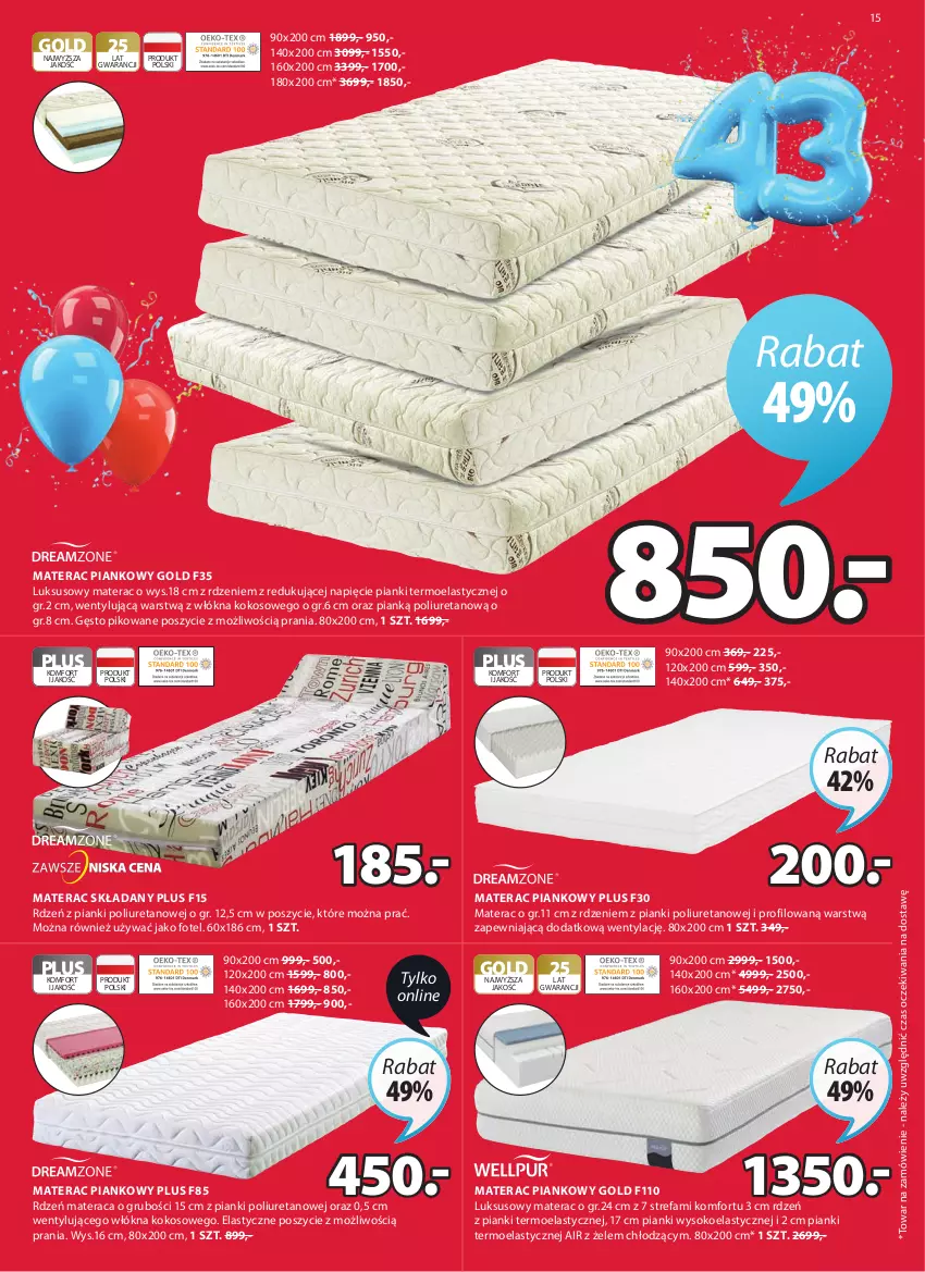 Gazetka promocyjna Jysk - Oferta tygodnia - ważna 20.04 do 03.05.2022 - strona 16 - produkty: Fa, Fotel, Kokos, Materac, Materac piankowy, Materac składany, Sok, Tera