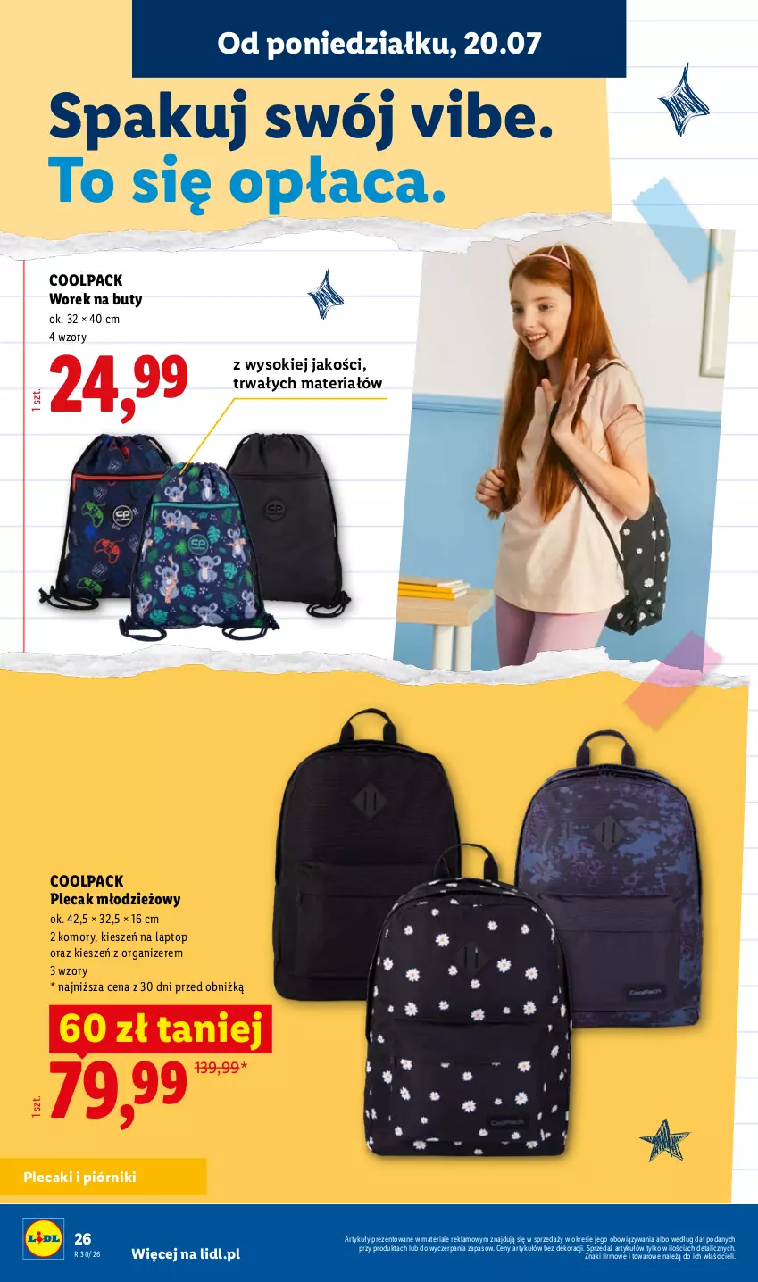 Gazetka promocyjna Lidl - Kompletna wyprawka w megacenach - ważna 11.07 do 15.09.2026 - strona 28 - produkty: Buty, Organizer, Piórnik, Plecak, Sok, Top