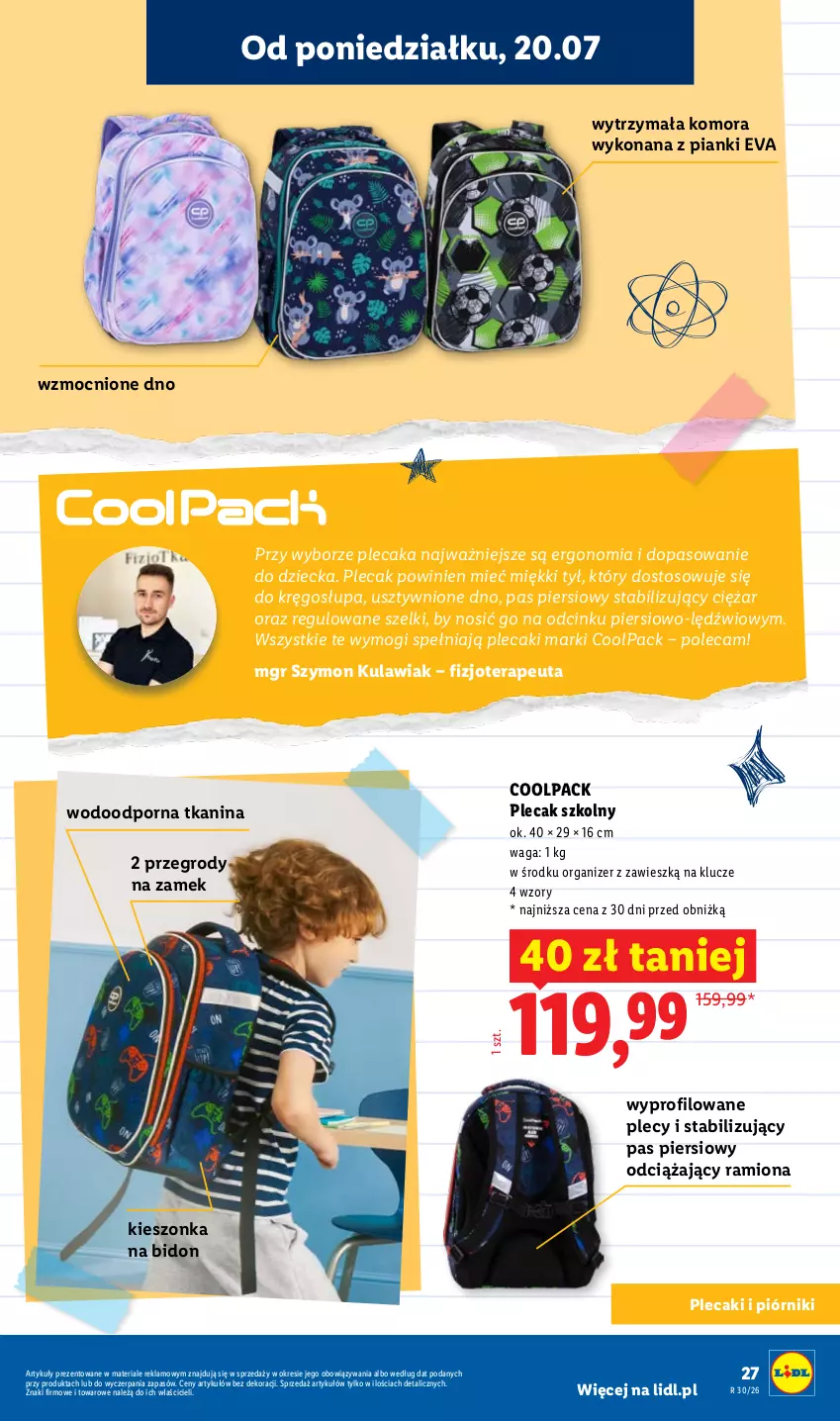 Gazetka promocyjna Lidl - Kompletna wyprawka w megacenach - ważna 11.07 do 15.09.2026 - strona 29 - produkty: Organizer, Piórnik, Plecak, Por, Tera, Waga