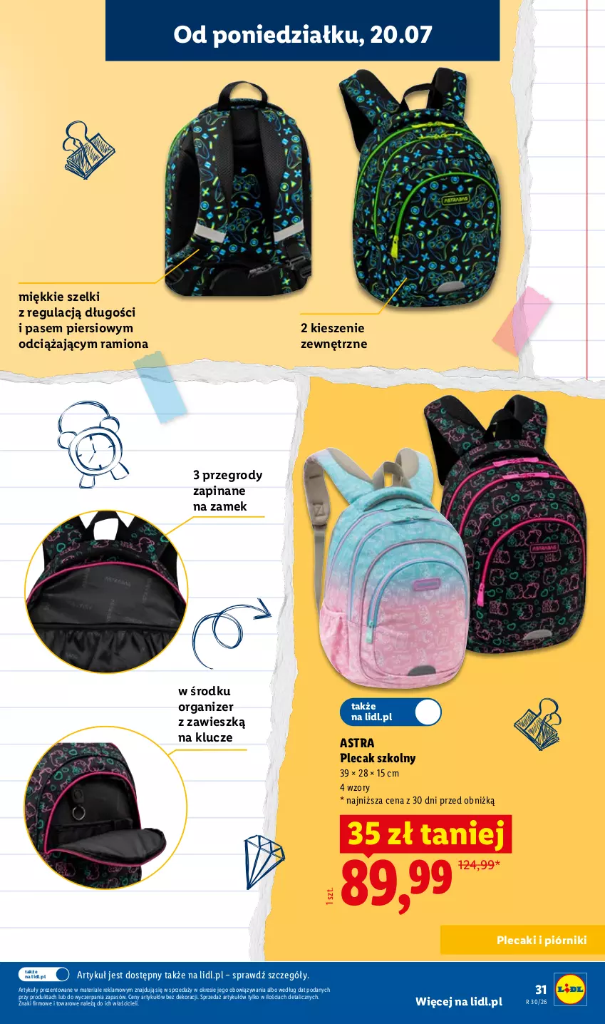 Gazetka promocyjna Lidl - Kompletna wyprawka w megacenach - ważna 11.07 do 15.09.2026 - strona 33 - produkty: Organizer, Piórnik, Plecak