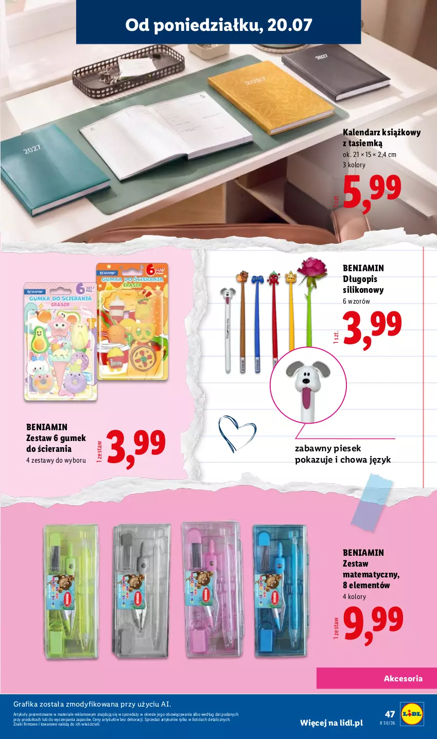 Gazetka promocyjna Lidl - Kompletna wyprawka w megacenach - ważna 11.07 do 15.09.2026 - strona 49 - produkty: Długopis, Gra, Grafika, Kalendarz