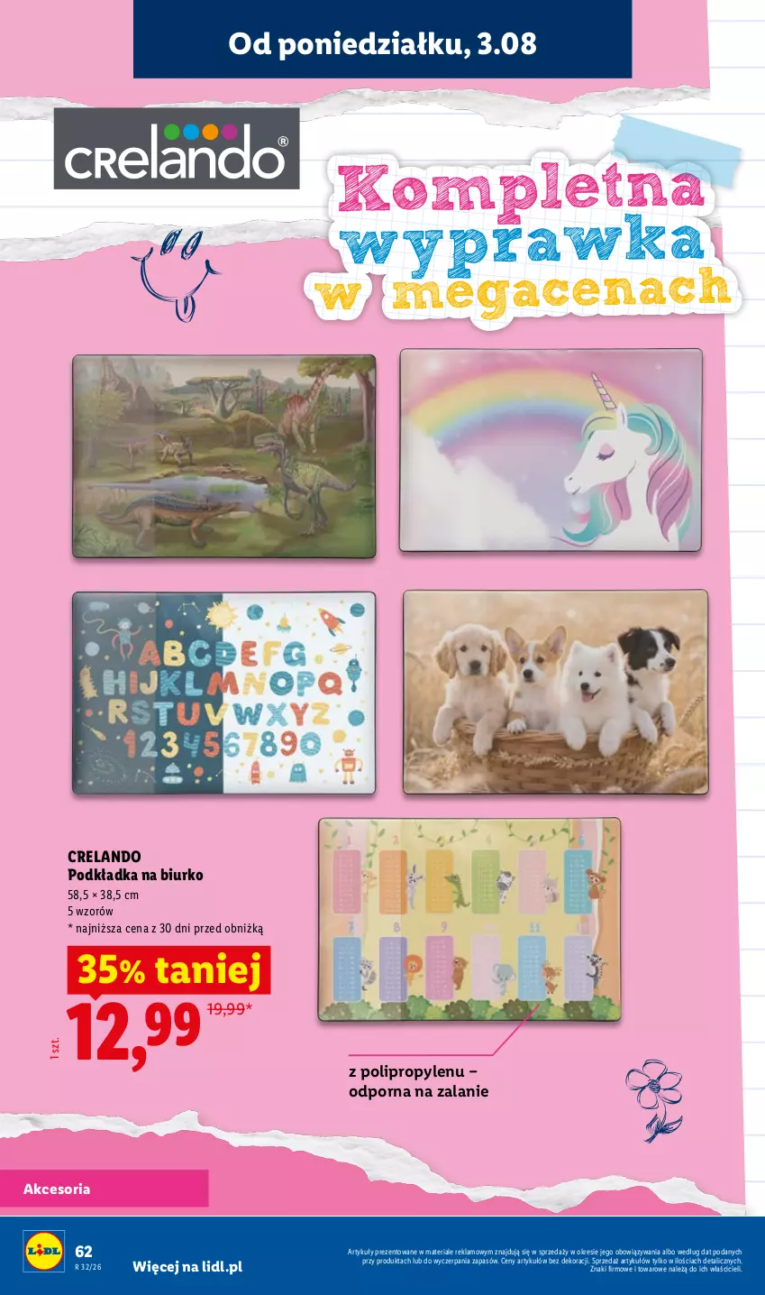 Gazetka promocyjna Lidl - Kompletna wyprawka w megacenach - ważna 11.07 do 15.09.2026 - strona 64 - produkty: Biurko, Podkład, Podkładka, Por