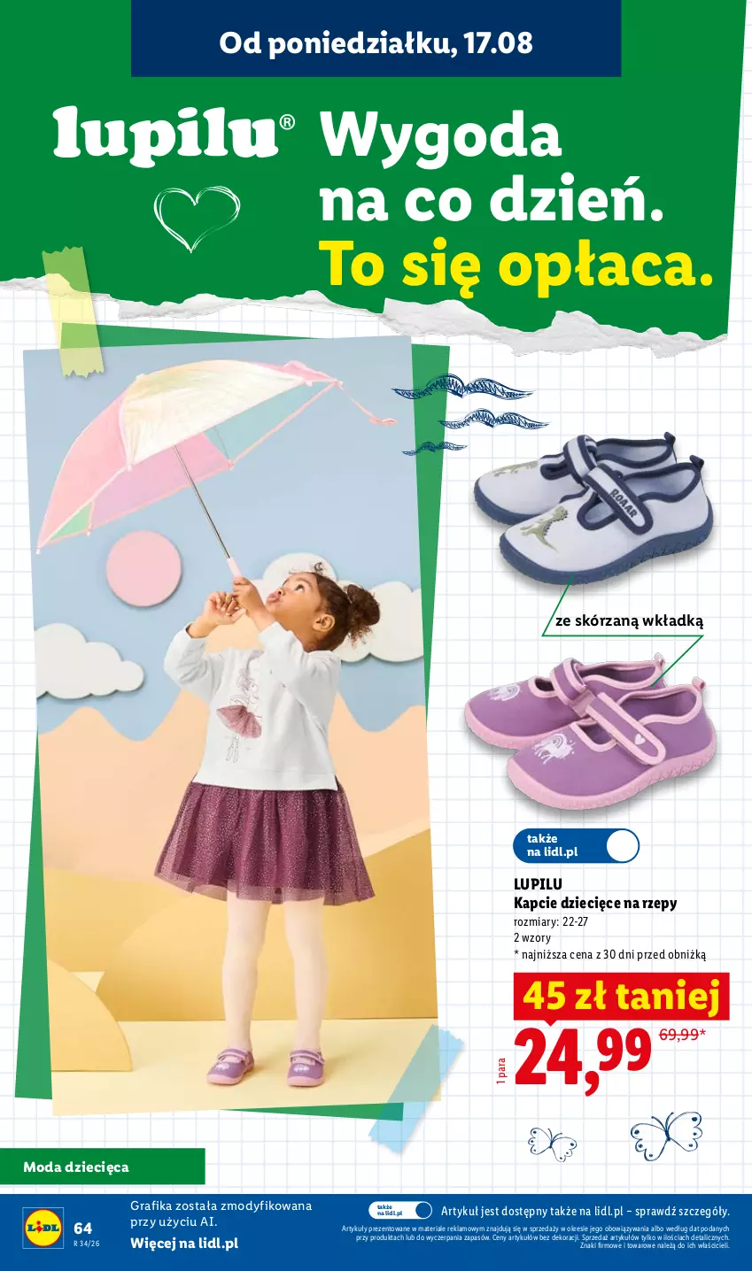 Gazetka promocyjna Lidl - Kompletna wyprawka w megacenach - ważna 11.07 do 15.09.2026 - strona 66 - produkty: Dzieci, Gra, Grafika, Kapcie, Moda