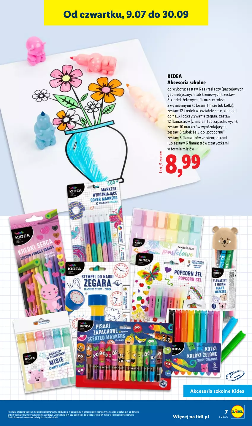 Gazetka promocyjna Lidl - Kompletna wyprawka w megacenach - ważna 11.07 do 15.09.2026 - strona 9 - produkty: Marker, Popcorn, Ser, Zegar