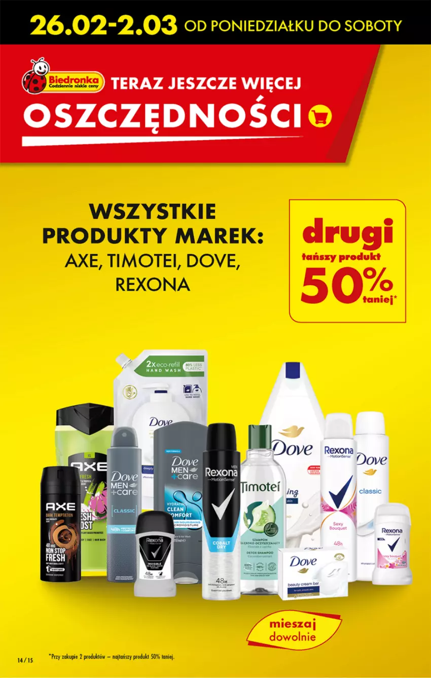 Gazetka promocyjna Biedronka - Od poniedzialku - ważna 26.02 do 02.03.2024 - strona 20 - produkty: Dove, Rexona, Tera