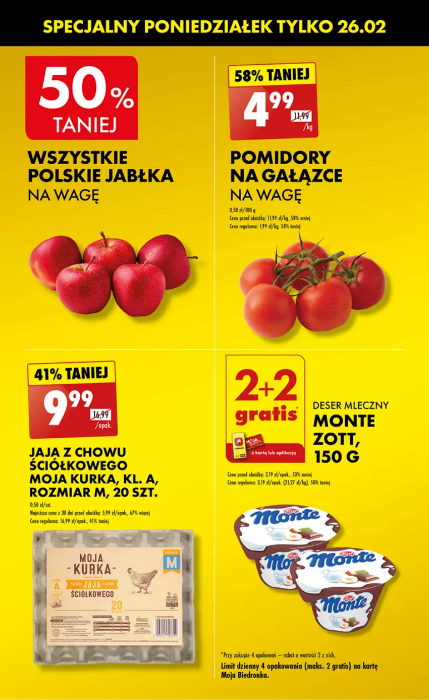 Gazetka promocyjna Biedronka - Od poniedzialku - ważna 26.02 do 02.03.2024 - strona 3 - produkty: Deser, Deser mleczny, Dron, Gra, Jabłka, Jaja, Monte, Pomidory, Ser