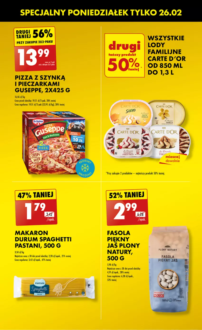 Gazetka promocyjna Biedronka - Od poniedzialku - ważna 26.02 do 02.03.2024 - strona 4 - produkty: Carte d'Or, Fa, Fasola, Makaron, Piec, Pieczarka, Pizza, Rum, Spaghetti