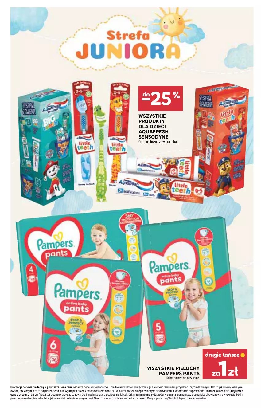 Gazetka promocyjna Stokrotka - Market - ważna 27.11 do 03.12.2025 - strona 33 - produkty: Aquafresh, Dzieci, Mięso, Owoce, Pampers, Pieluchy, Sensodyne, Warzywa