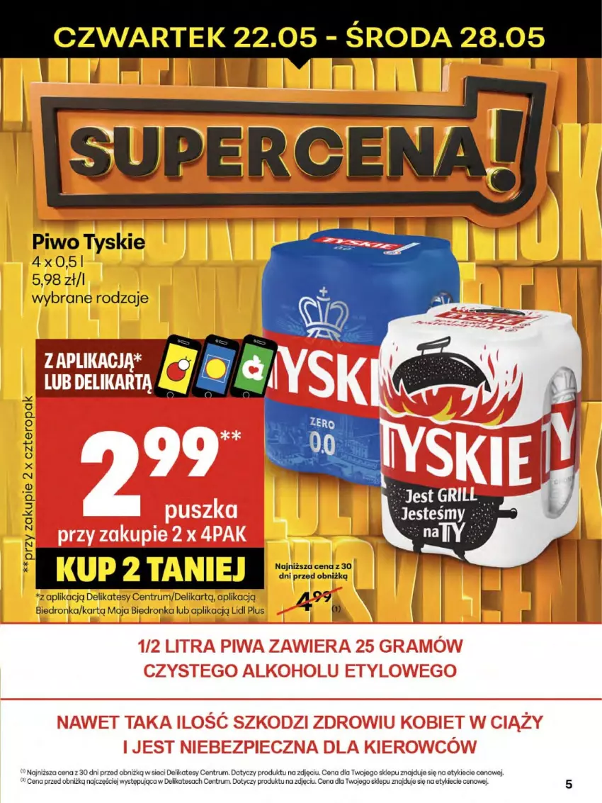 Gazetka promocyjna Delikatesy Centrum - Franczyza DC21 Czwartek - ważna 22.05 do 28.05.2025 - strona 5 - produkty: Dron, Piwo, Rum, Tyskie