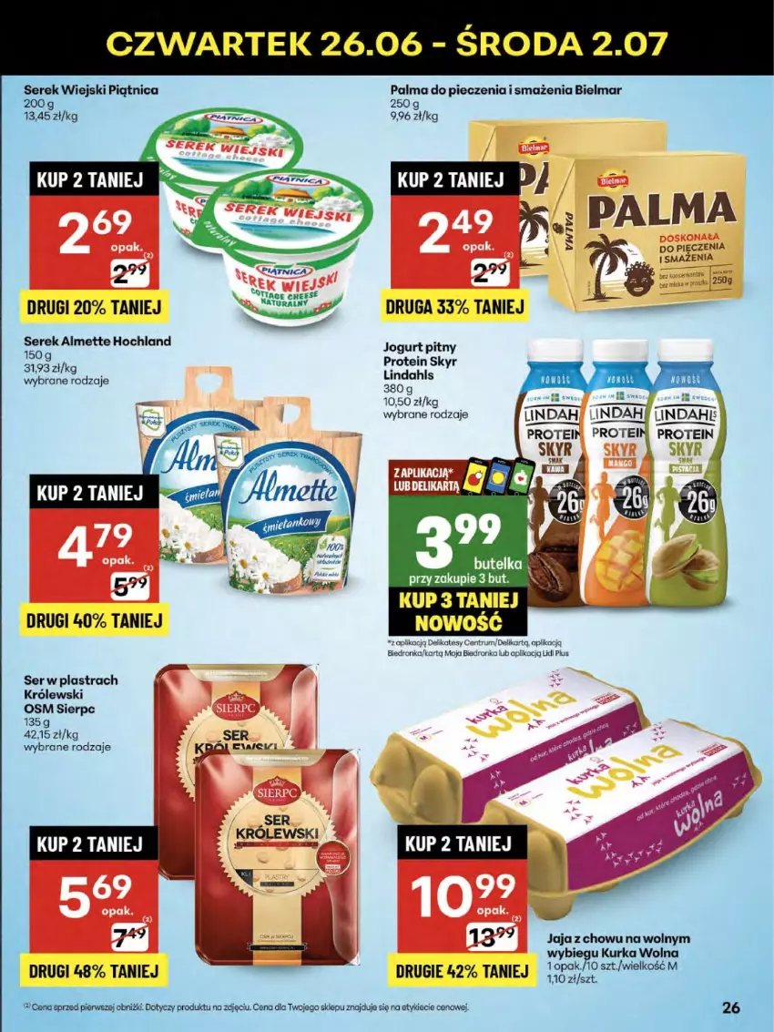 Gazetka promocyjna Delikatesy Centrum - Franczyza DC26 Czwartek - ważna 26.06 do 02.07.2025 - strona 26 - produkty: Almette, Dron, Hochland, Jaja, Koc, Królewski, Palma, Piątnica, Piec, Rum, Ser, Serek, Serek wiejski