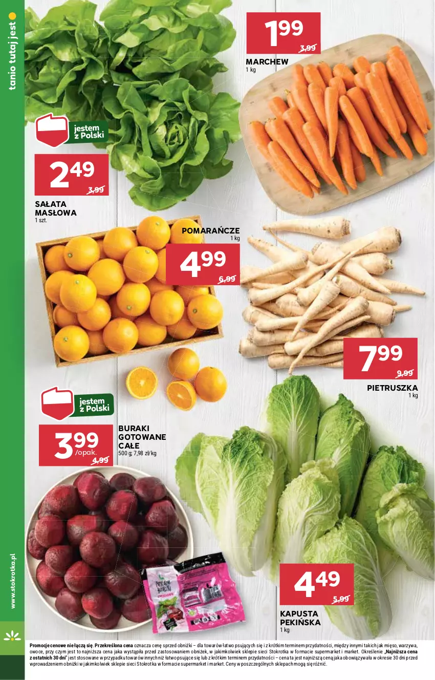 Gazetka promocyjna Stokrotka - Market - ważna 11.09 do 17.09.2025 - strona 10 - produkty: Buraki, Masło, Mięso, Owoce, Pietruszka, Pomarańcze, Sałat, Sałata masłowa, Warzywa