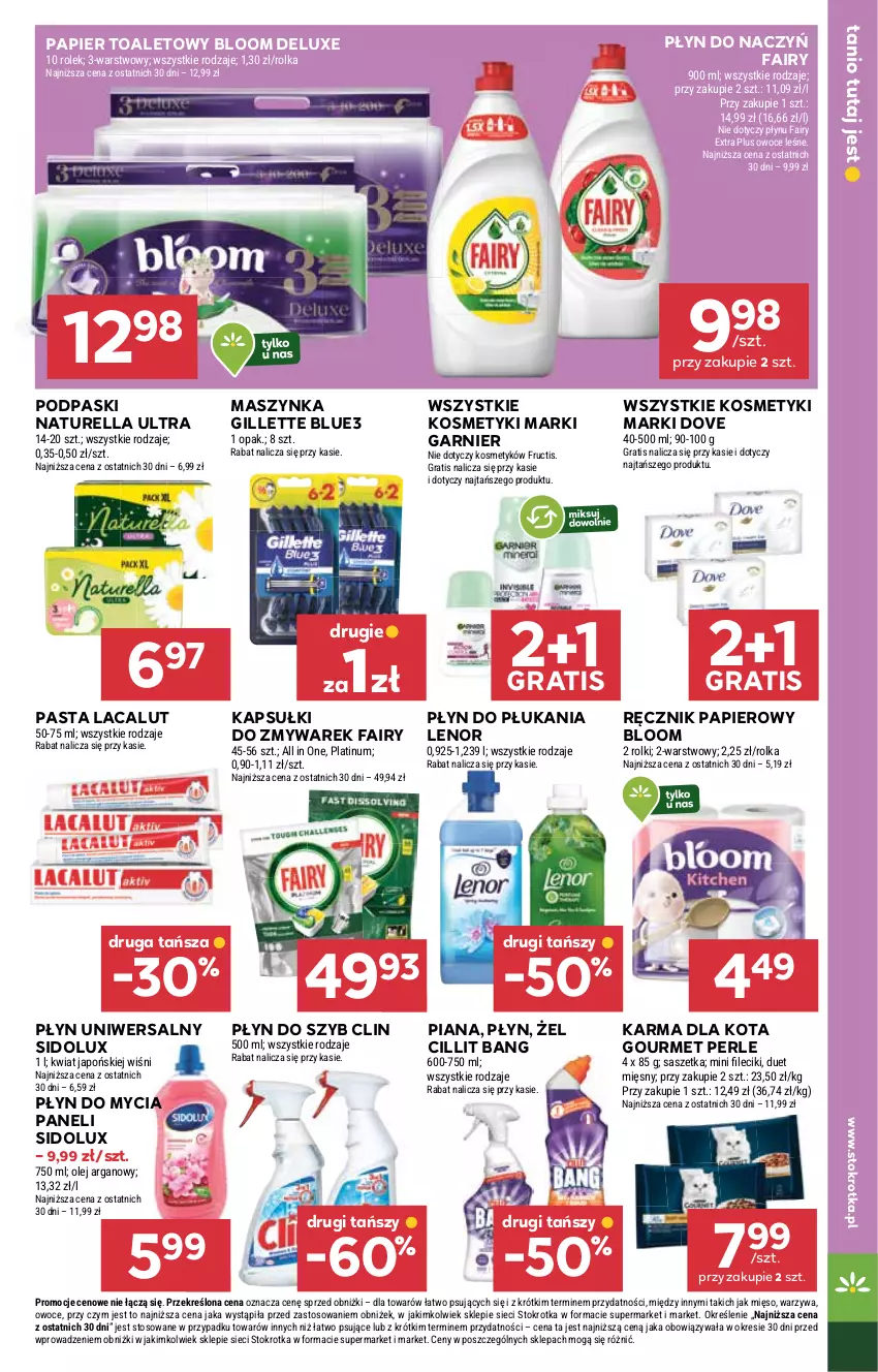 Gazetka promocyjna Stokrotka - Market - ważna 11.09 do 17.09.2025 - strona 27 - produkty: Cillit Bang, Clin, Dove, Fa, Fairy, Fructis, Garnier, Gillette, Gra, Lacalut, Lenor, Maszynka, Mięso, Naturell, Naturella, Olej, Olej arganowy, Owoce, Papier, Papier toaletowy, Płyn do mycia, Płyn do mycia paneli, Płyn do płukania, Płyn do szyb, Podpaski, Ręcznik, Rolki, Sidolux, Szynka, Warzywa
