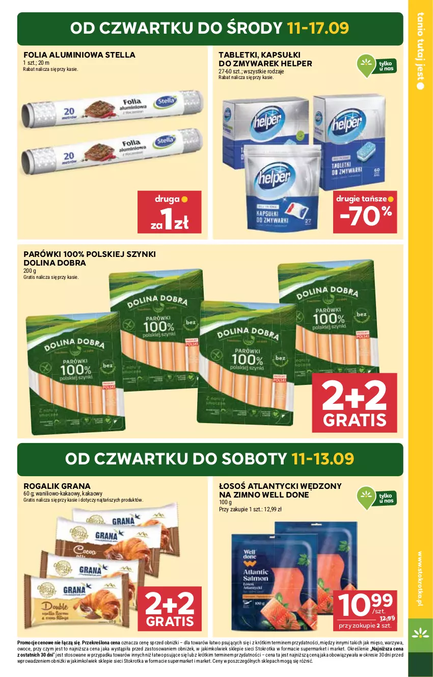 Gazetka promocyjna Stokrotka - Market - ważna 11.09 do 17.09.2025 - strona 3 - produkty: Folia aluminiowa, Gra, Kakao, Mięso, Owoce, Parówki, Rogal, Tablet, Warzywa
