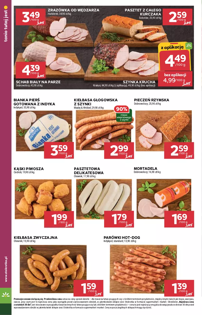 Gazetka promocyjna Stokrotka - Market - ważna 11.09 do 17.09.2025 - strona 8 - produkty: Bianka, Kiełbasa, Kiełbasa głogowska, Krakus, Kurczak, Mięso, Olewnik, Owoce, Parówki, Pasztet, Piec, Pieczeń rzymska, Piwo, Sok, Sokołów, Szynka, Warzywa