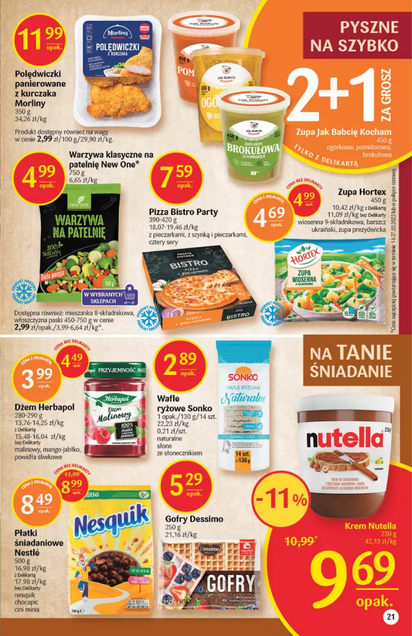 Gazetka promocyjna Delikatesy Centrum - Gazetka DC21 - ważna 02.06 do 08.06.2022 - strona 20 - produkty: Cini Minis, Danio, Dżem, Gofry, Herbapol, Hortex, Kurczak, Morliny, Nesquik, Piec, Pieczarka, Pizza, Ryż, Ser, Sonko, Wafle, Warzywa, Zegar, Zupa