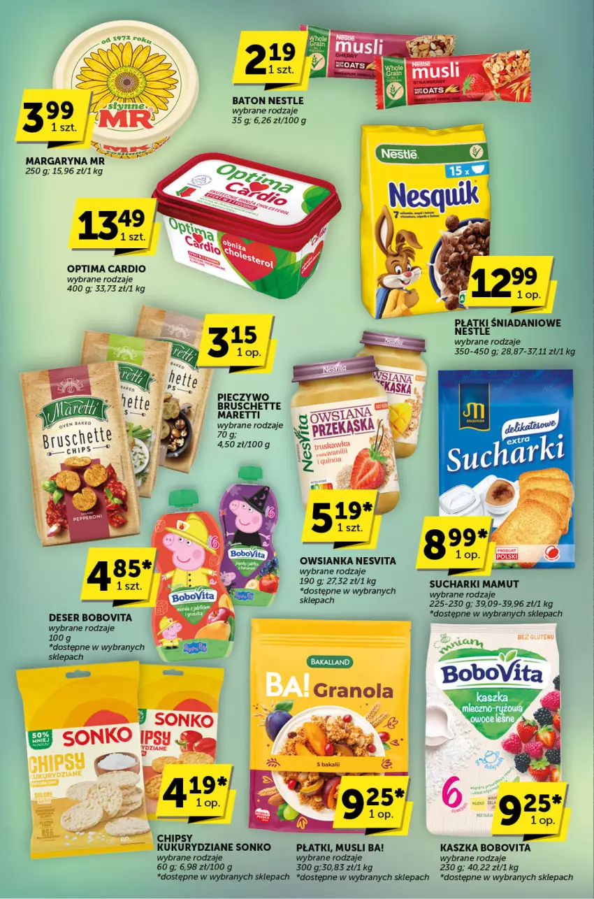 Gazetka promocyjna ABC - ważna 27.06 do 09.07.2024 - strona 6 - produkty: Ba!, Baton, BoboVita, Bruschette, Chipsy, Danio, Deser, Margaryna, Optima, Optima Cardio, Owsianka, Piec, Pieczywo, Ser, Sonko