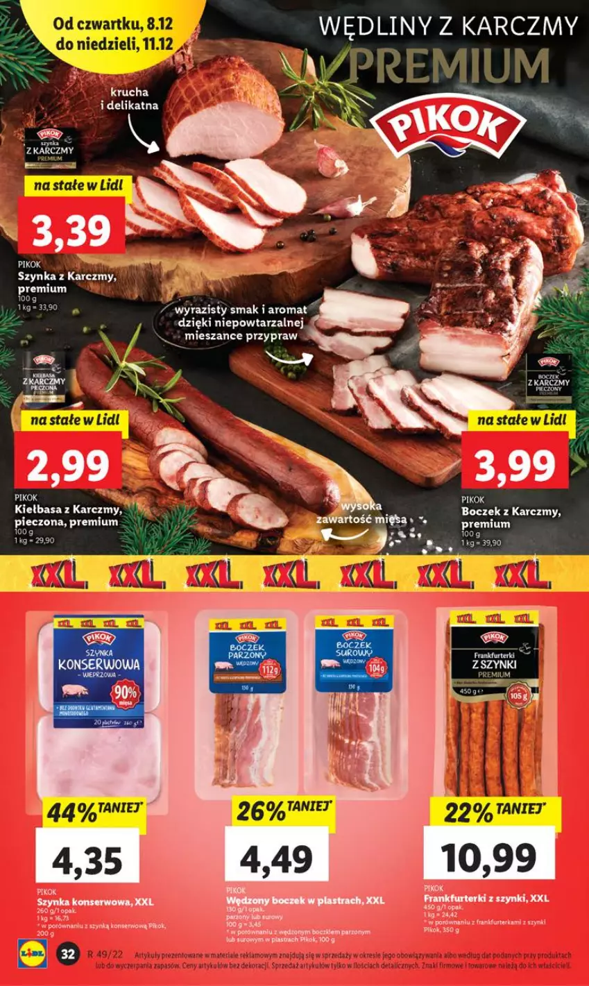 Gazetka promocyjna Lidl - GAZETKA - ważna 07.12 do 11.12.2022 - strona 34 - produkty: Boczek, Kiełbasa, Piec, PIKOK, Por, Ser, Szynka