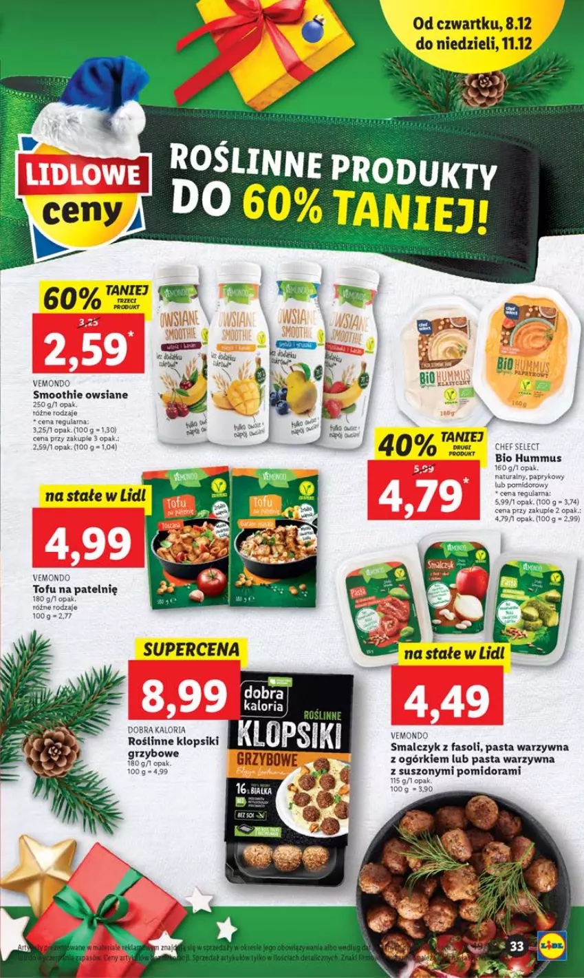 Gazetka promocyjna Lidl - GAZETKA - ważna 07.12 do 11.12.2022 - strona 35 - produkty: Fa, Hummus, Klopsiki, Mus, Pasta warzywna, Tofu