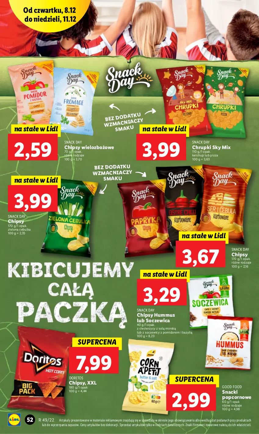 Gazetka promocyjna Lidl - GAZETKA - ważna 07.12 do 11.12.2022 - strona 58 - produkty: Bazyl, Chipsy, Chrupki, Hummus, Ketchup, Mus, Pizza, Popcorn