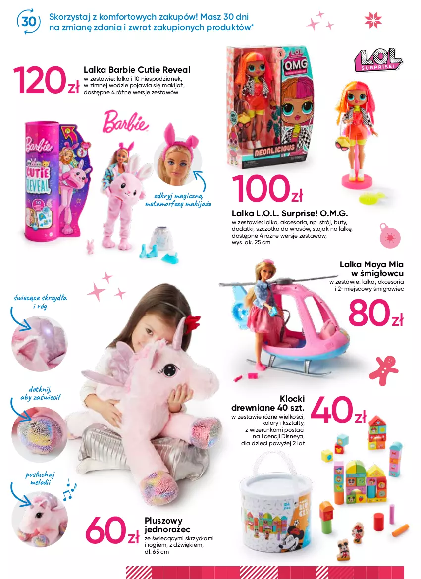 Gazetka promocyjna Pepco - Świąteczny Sklep - Swetry - ważna 17.11 do 23.11.2022 - strona 10 - produkty: Barbie, Buty, Disney, Dzieci, Jednorożec, Klocki, L.O.L., Lalka, Makijaż, Stojak, Szczotka, Szczotka do włosów