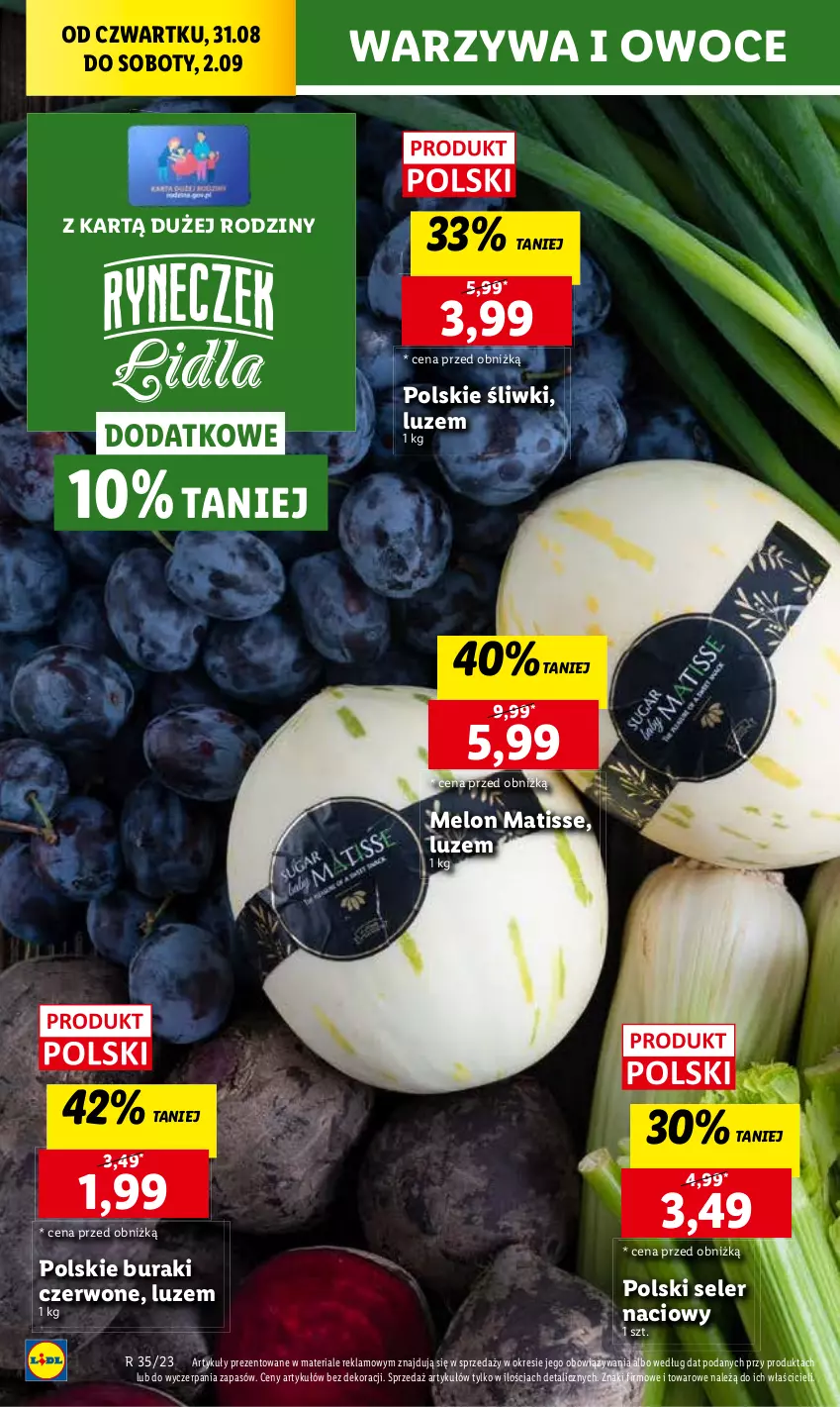 Gazetka promocyjna Lidl - GAZETKA - ważna 31.08 do 02.09.2023 - strona 24 - produkty: Buraki, Chleb, Owoce, Seler naciowy, Ser, Warzywa, Warzywa i owoce