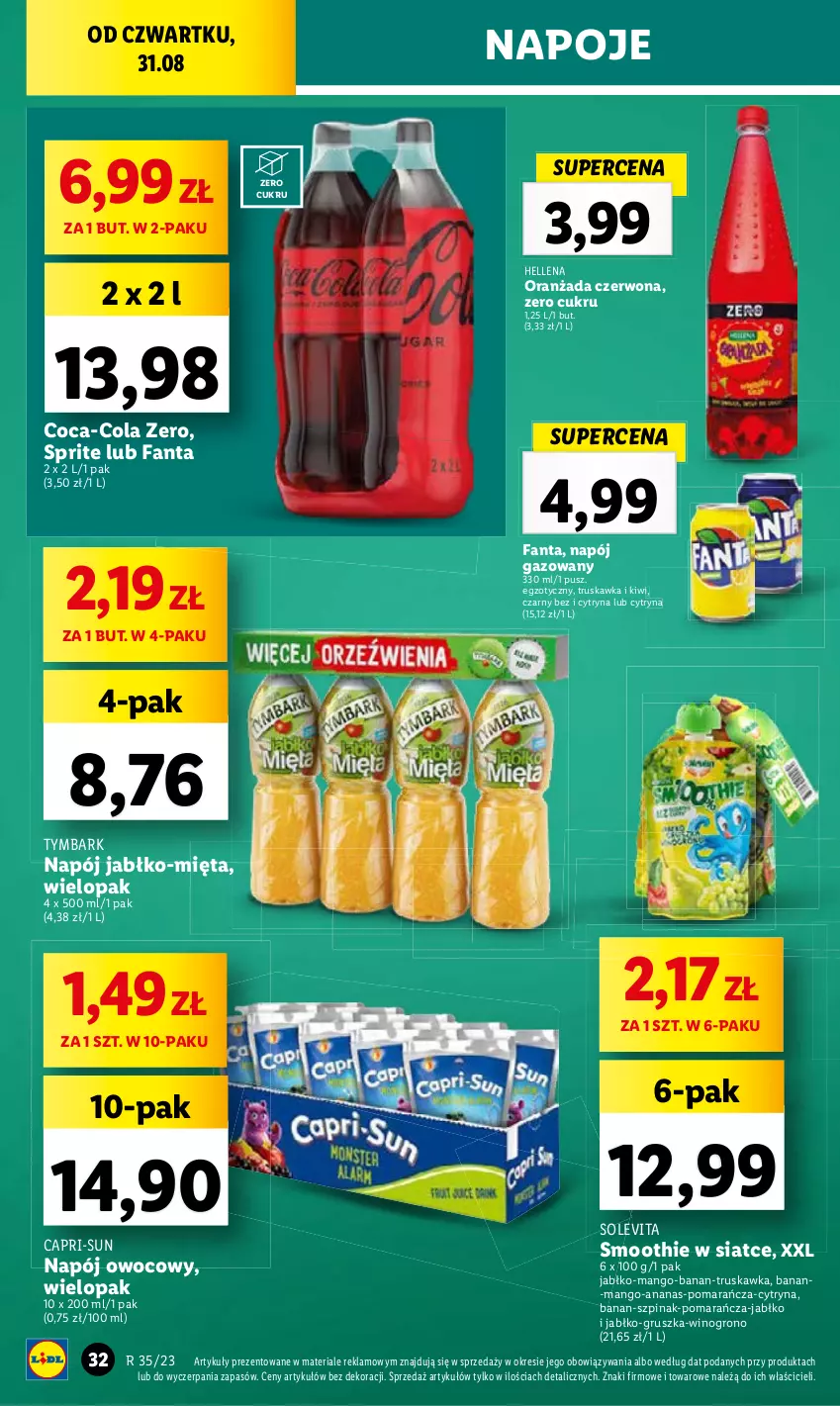 Gazetka promocyjna Lidl - GAZETKA - ważna 31.08 do 02.09.2023 - strona 46 - produkty: Hellena, Napoje, Tymbark