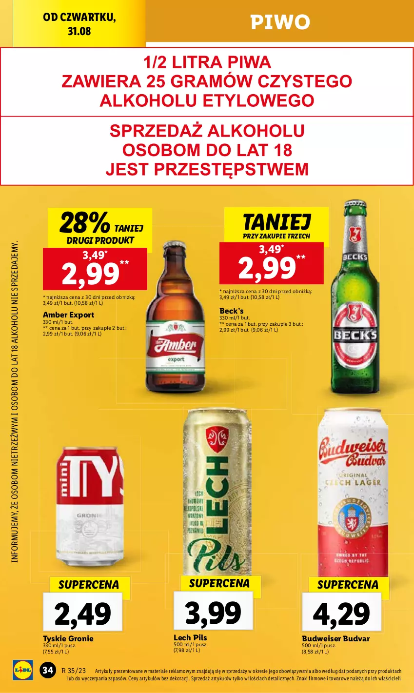 Gazetka promocyjna Lidl - GAZETKA - ważna 31.08 do 02.09.2023 - strona 48 - produkty: Piwo, Por, Ser, Tyskie