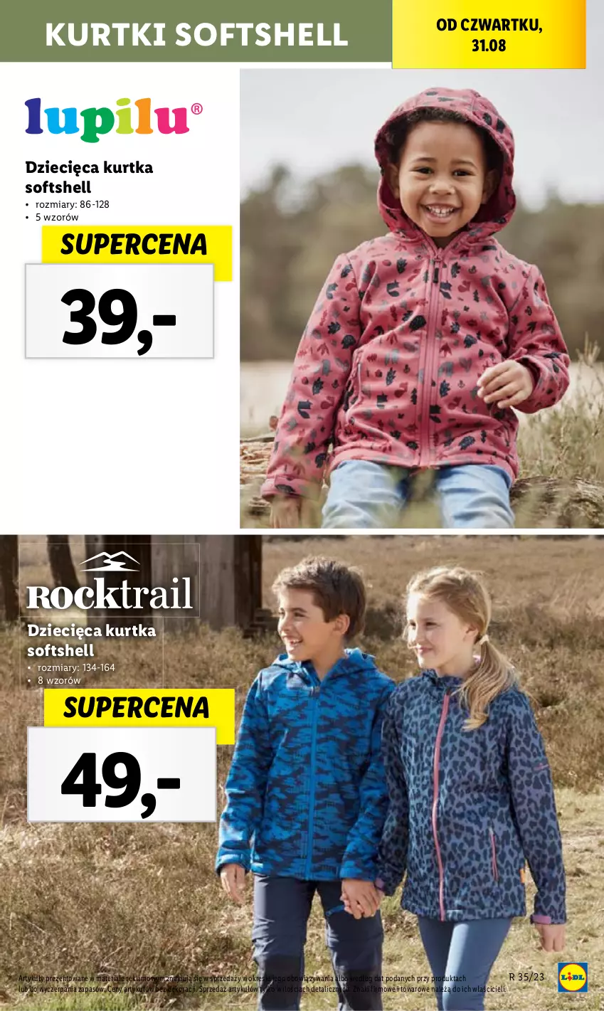 Gazetka promocyjna Lidl - GAZETKA - ważna 31.08 do 02.09.2023 - strona 73 - produkty: Dzieci, Kurtka, Kurtka softshell