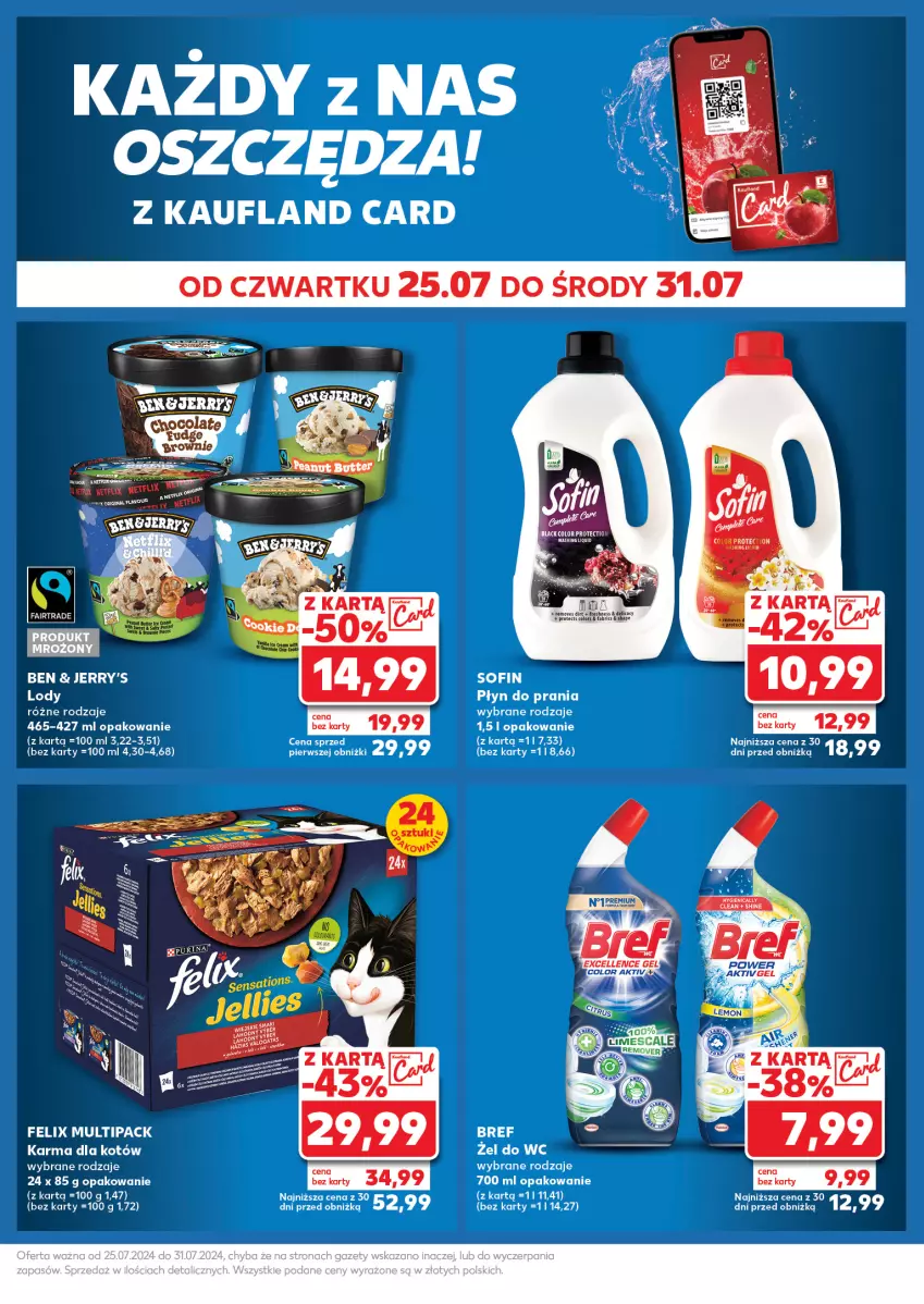 Gazetka promocyjna Kaufland - Kaufland - ważna 29.07 do 31.07.2024 - strona 35 - produkty: Bref, Fa, Felix, Lody, Płyn do prania, Zupa