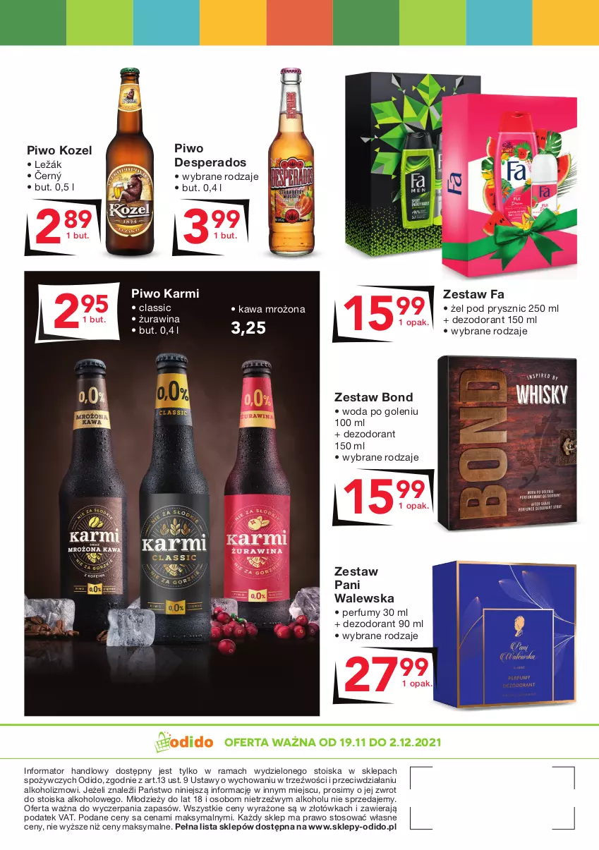 Gazetka promocyjna Odido - Kupuj ULUBIONE! - ważna 19.11 do 02.12.2021 - strona 4 - produkty: Desperados, Dezodorant, Fa, Karmi, Kawa, Kozel, Perfum, Piwo, Rama, Woda, Woda po goleniu