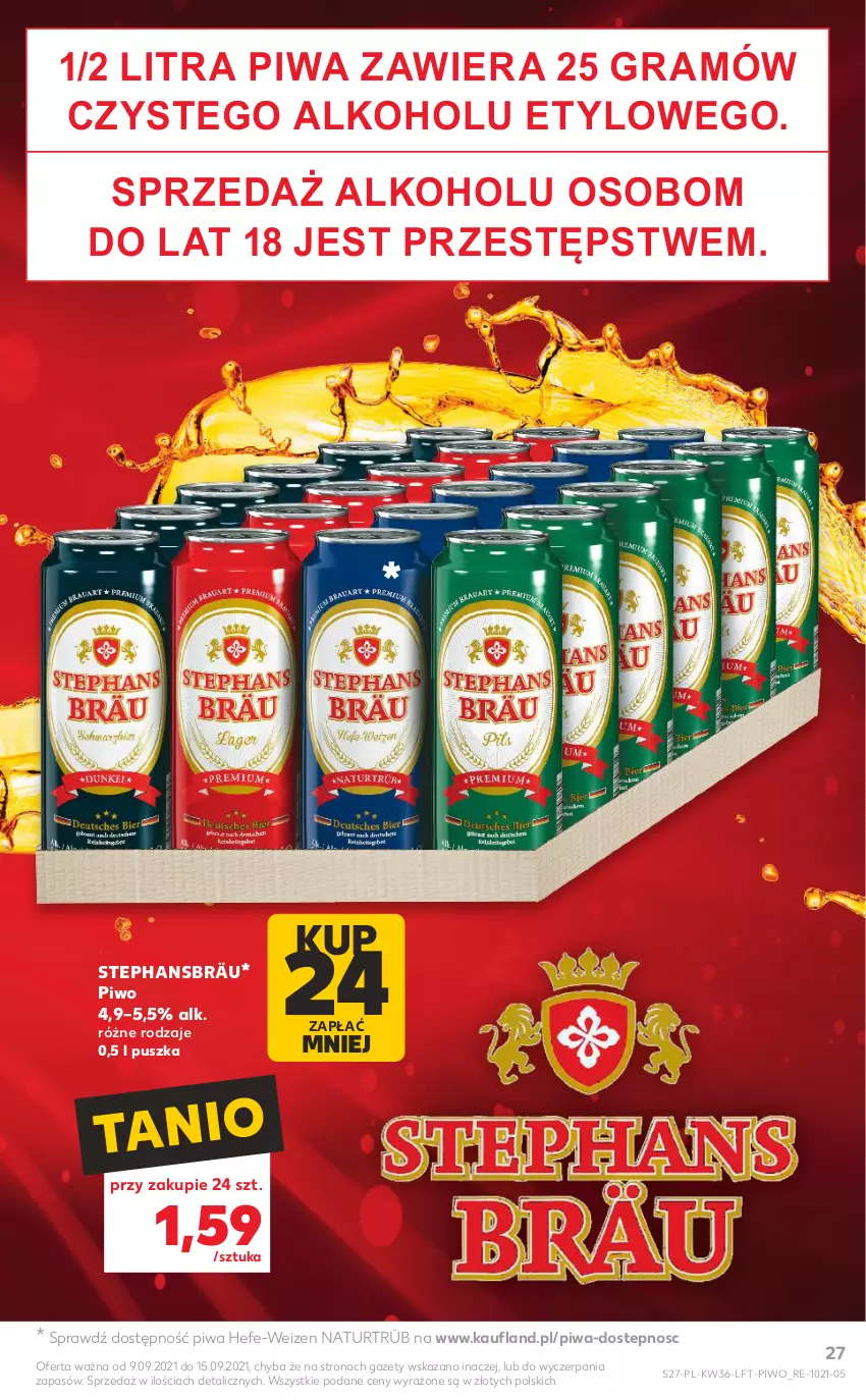 Gazetka promocyjna Kaufland - OFERTA TYGODNIA - ważna 09.09 do 15.09.2021 - strona 27 - produkty: Gra, Piwa, Piwo