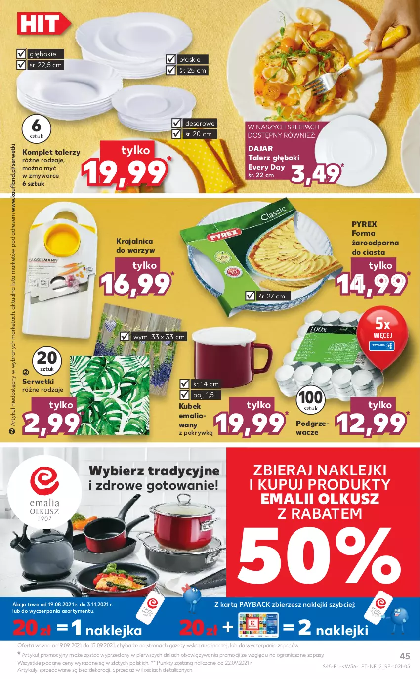 Gazetka promocyjna Kaufland - OFERTA TYGODNIA - ważna 09.09 do 15.09.2021 - strona 45 - produkty: Deser, Dres, Gra, Klej, Kubek, Podgrzewacze, Por, Ser, Serwetki, Talerz, Talerz głęboki