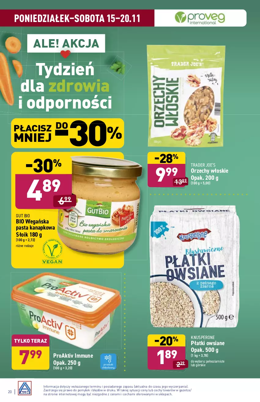 Gazetka promocyjna Aldi - ważna 15.11 do 20.11.2021 - strona 20 - produkty: Orzechy włoskie, Płatki owsiane, Por, Tera