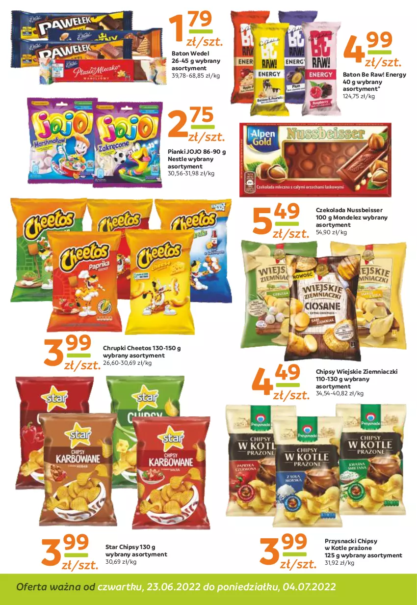 Gazetka promocyjna Gama - Gazetka Gama - ważna 04.07.2022 do 23.06.2023 - strona 4 - produkty: Baton, Cheetos, Chipsy, Chrupki, Czekolada, Przysnacki, Ser