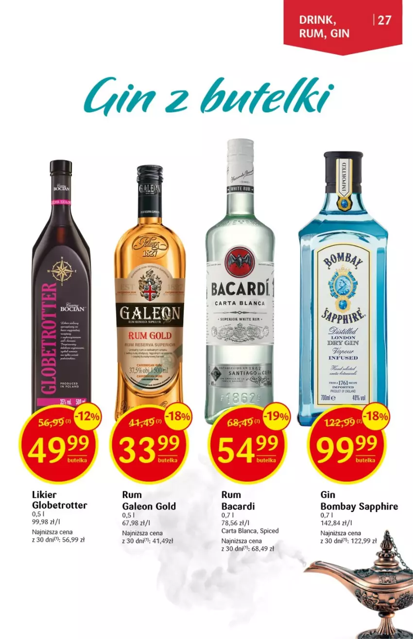 Gazetka promocyjna Delikatesy Centrum - DeliBarek DC30/31 - ważna 03.08 do 16.08.2023 - strona 27 - produkty: Bacardi, Gin, Leon, Likier, Por, Rum