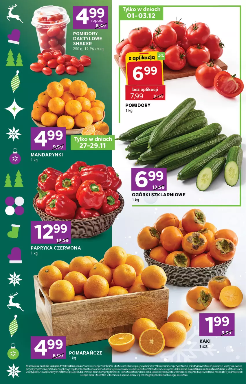 Gazetka promocyjna Stokrotka - Stokrotka Express - ważna 27.11 do 03.12.2025 - strona 2 - produkty: Mandarynki, Mięso, Owoce, Papryka, Papryka czerwona, Pomarańcze, Pomidory
