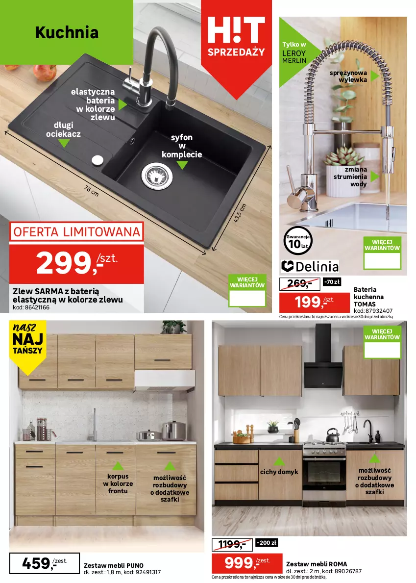 Gazetka promocyjna Leroy Merlin - Gazetka Leroy Merlin - ważna 30.12.2025 do 27.01.2026 - strona 14 - produkty: Bateria, Bateria kuchenna, Gra, KOBO, Korpusy, Kuchnia, Meble, Ociekacz, Por, Rum, Sport, Syfon, Tran, Zlew