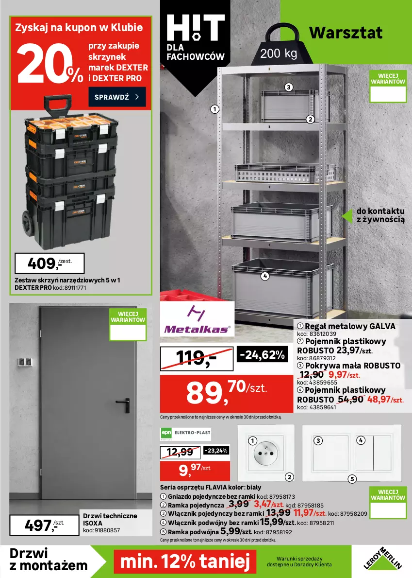 Gazetka promocyjna Leroy Merlin - Gazetka Leroy Merlin - ważna 30.12.2025 do 27.01.2026 - strona 25 - produkty: Drzwi, Fa, Gniazdo pojedyncze, Klamka, Pojemnik, Pojemnik plastikowy, Pokrywa, Ramka, Regał, Regał metalowy, Ser, Włącznik podwójny, Włącznik pojedynczy