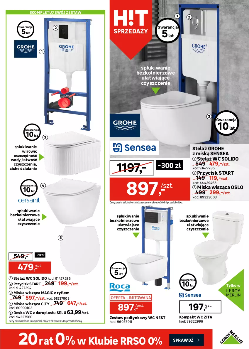 Gazetka promocyjna Leroy Merlin - Gazetka Leroy Merlin - ważna 30.12.2025 do 27.01.2026 - strona 5 - produkty: Grohe, Kompakt WC, Miska, Miska wisząca, Rum, Ser, Termos, Zestaw podtynkowy WC
