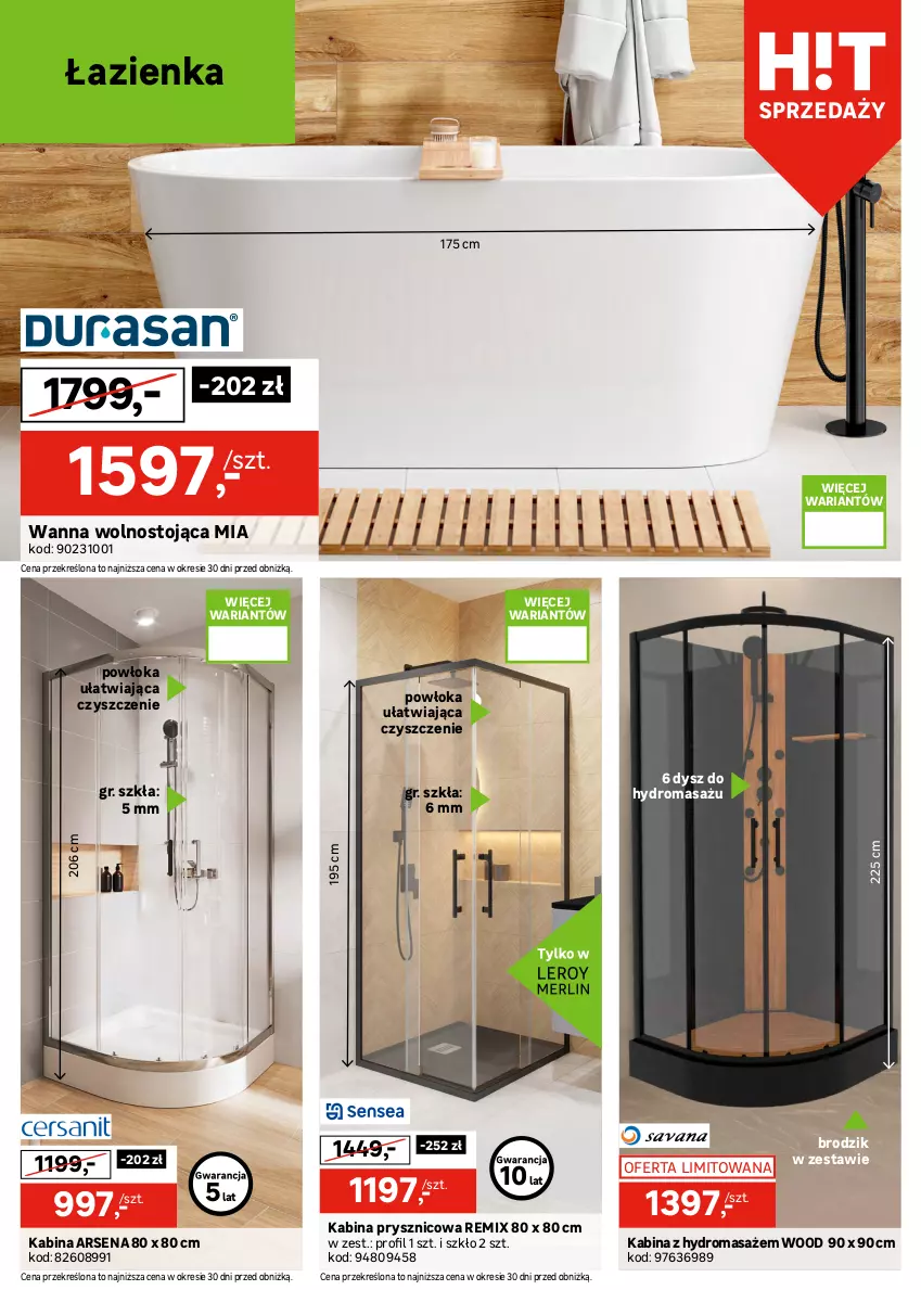 Gazetka promocyjna Leroy Merlin - Gazetka Leroy Merlin - ważna 30.12.2025 do 27.01.2026 - strona 6 - produkty: Brodzik, Drzwi, Kabina prysznicowa, Kabina z hydromasażem, Wanna