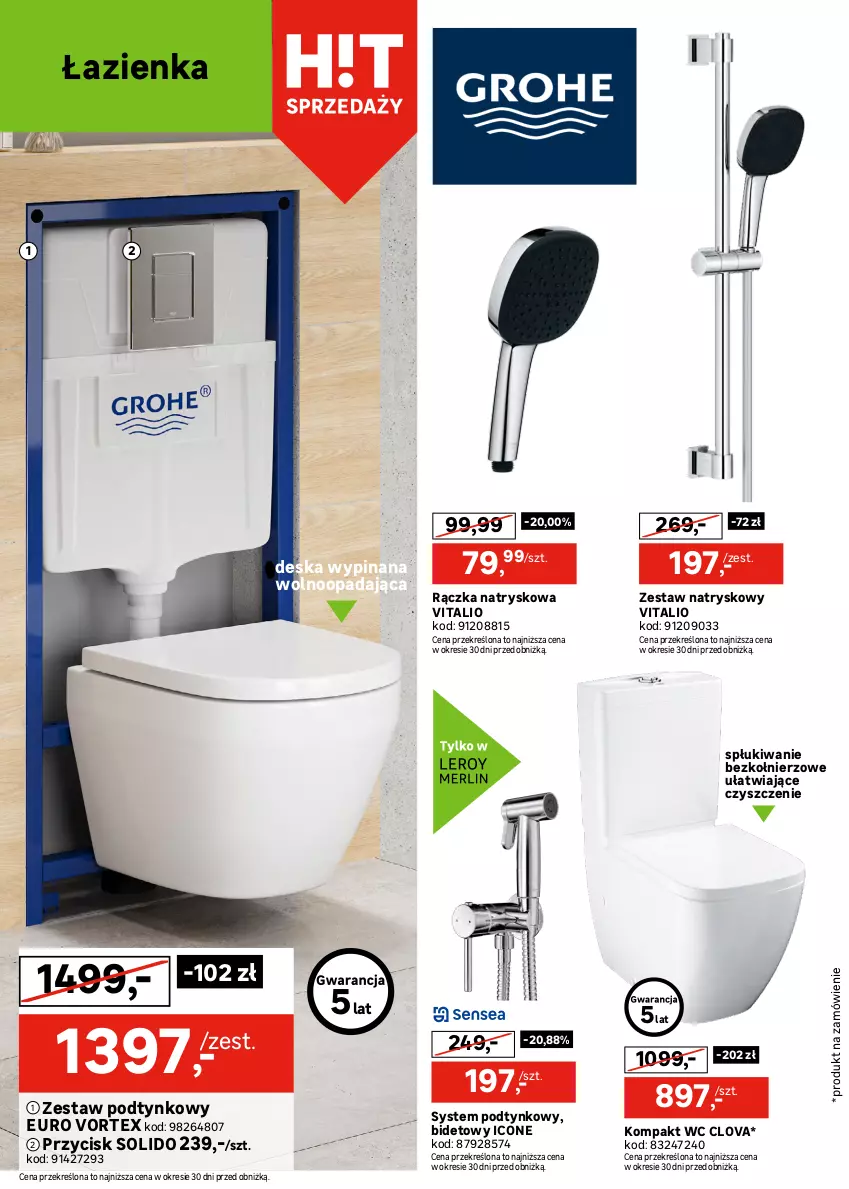 Gazetka promocyjna Leroy Merlin - Gazetka Leroy Merlin - ważna 30.12.2025 do 27.01.2026 - strona 8 - produkty: Kompakt WC, Szafka, Umywalka, Wanna, Zestaw natryskowy, Zestaw podtynkowy WC