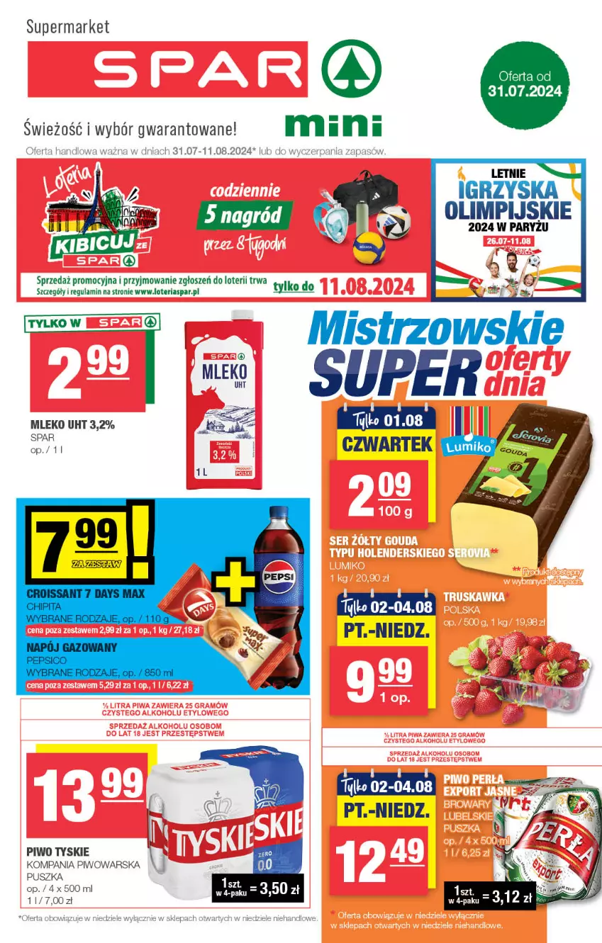 Gazetka promocyjna Spar - Spar-Mini - ważna 28.07 do 07.08.2024 - strona 1 - produkty: Piwo, Ryż, Tyskie