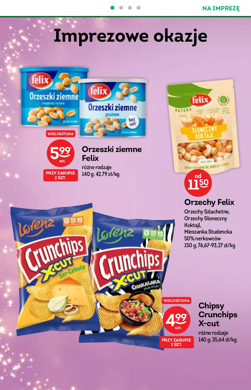 Gazetka promocyjna Żabka - ważna 24.11 do 30.12.2021 - strona 11 - produkty: Chipsy, Crunchips, Felix, Mieszanka studencka, Orzeszki, Orzeszki ziemne