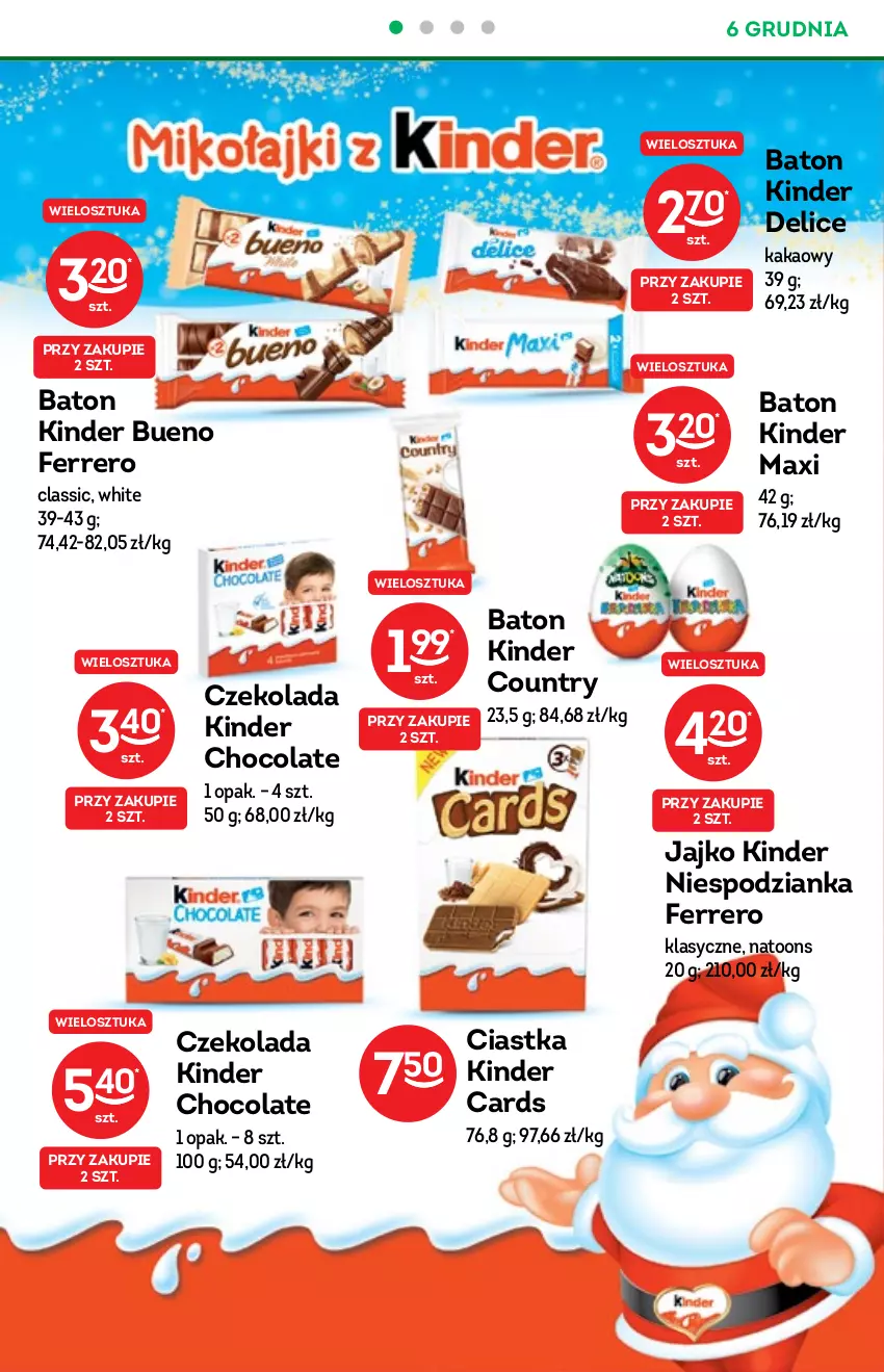 Gazetka promocyjna Żabka - ważna 24.11 do 30.12.2021 - strona 20 - produkty: Baton, Ciastka, Czekolada, Ferrero, Kakao, Kinder, Kinder Bueno