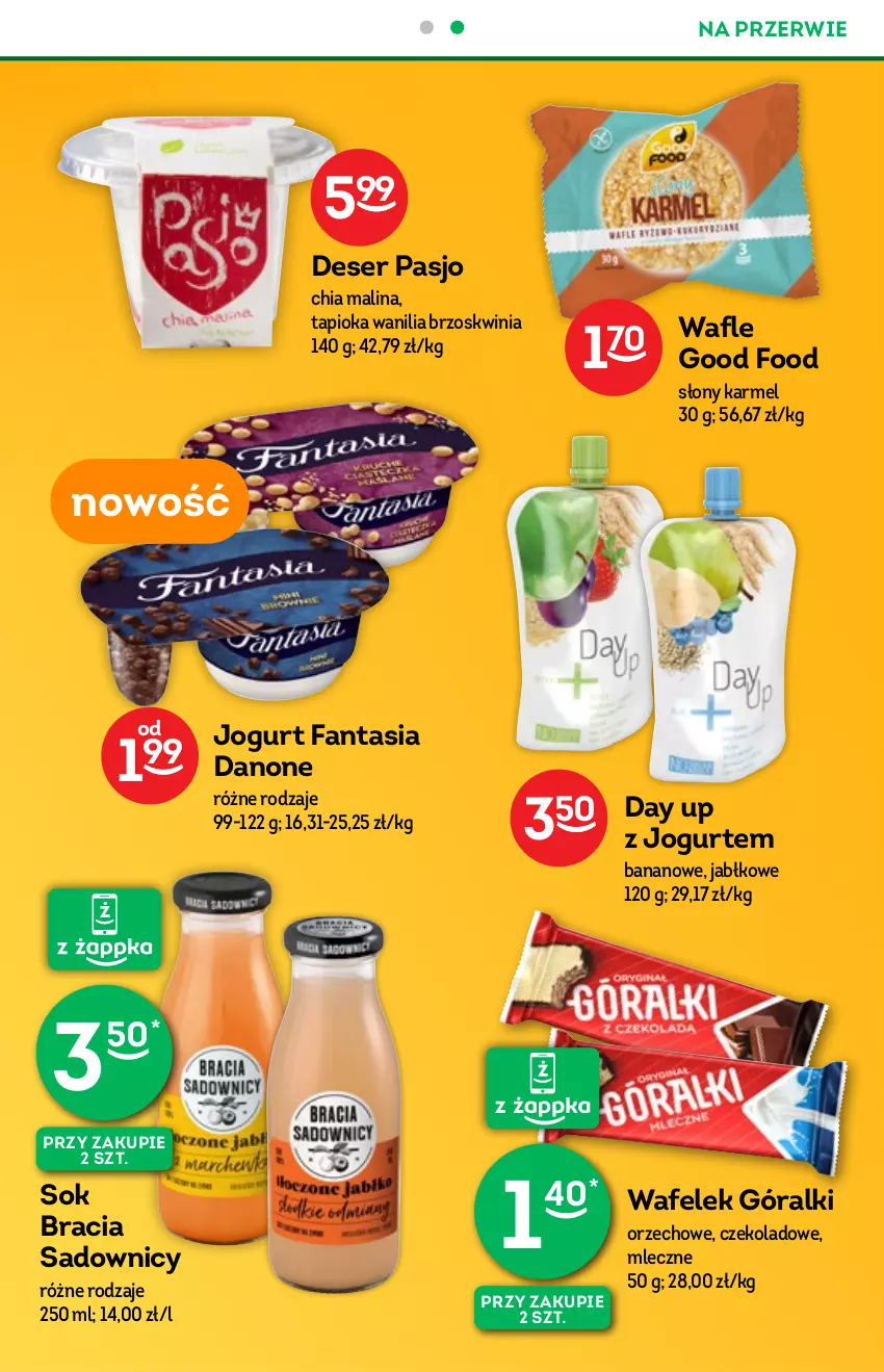 Gazetka promocyjna Żabka - ważna 24.11 do 30.12.2021 - strona 35 - produkty: Chia, Danone, Deser, Fa, Fanta, Góralki, Jogurt, Ser, Sok, Wafelek, Wafle