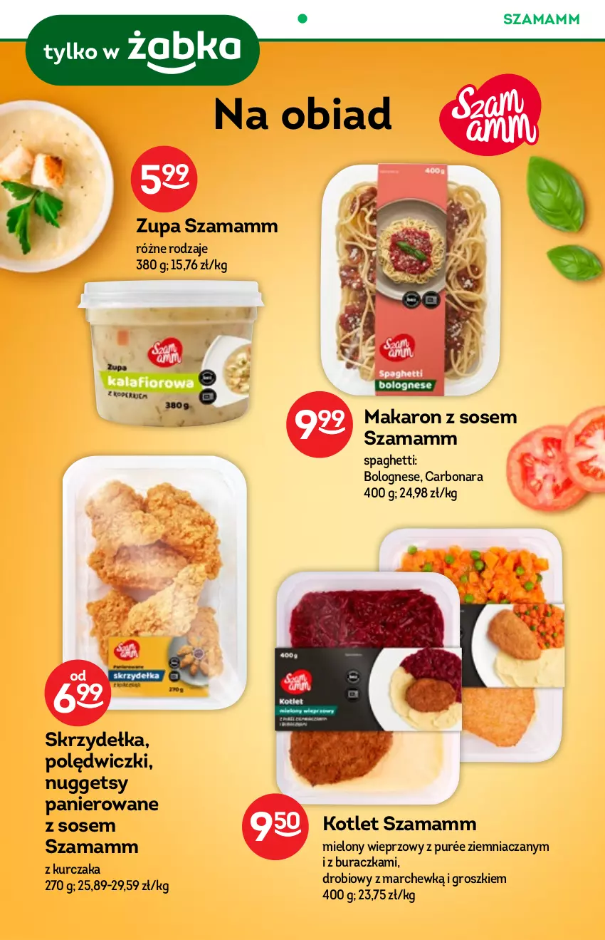 Gazetka promocyjna Żabka - ważna 24.11 do 30.12.2021 - strona 40 - produkty: Kotlet, Kurczak, Makaron, Makaron z sosem, Pur, Sos, Spaghetti, Zupa